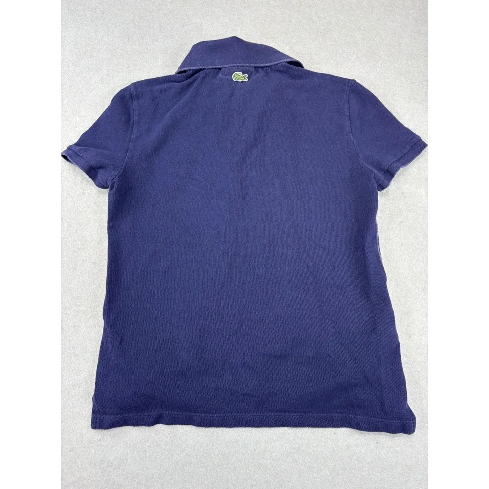 Women's Lacoste‎ Embroidered Cotton Pique Polo Navy Size 34 Small - Picture 2 of 7